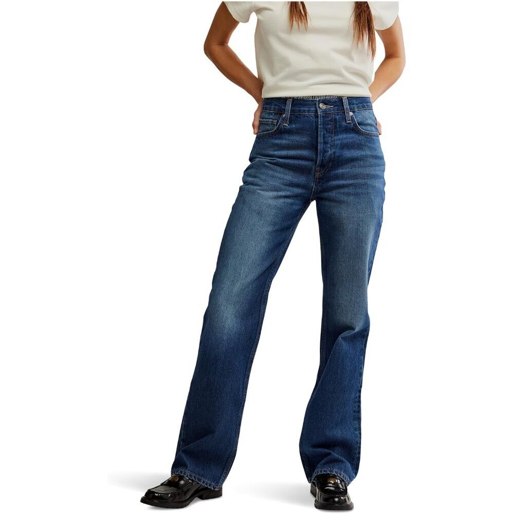 Womens Bootcut Jeans High-Rise Cotton Vintage Distressed Everyday Wear